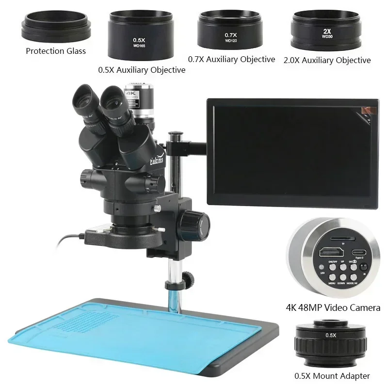 Trinocular Stereo Microscope 7X-45X - Simul Odak Trinoküler Stereo Mikroskop 3.5X