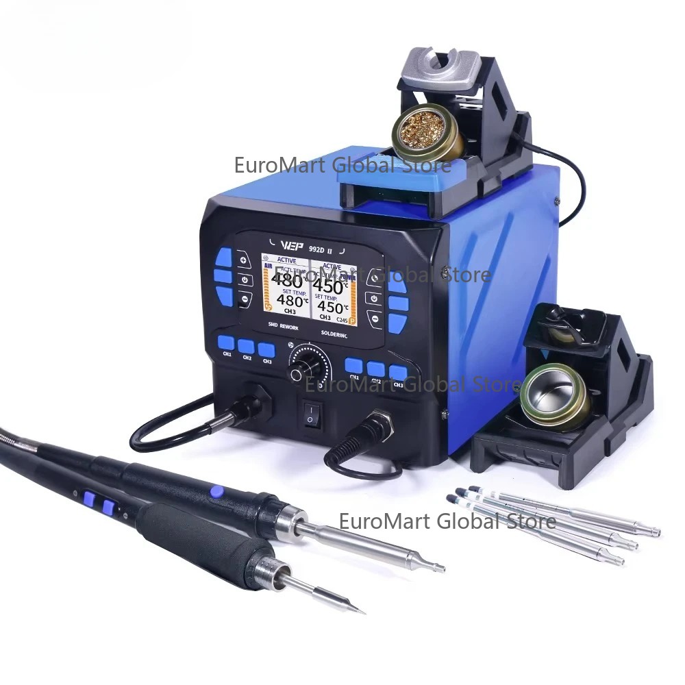C210 Precision Soldering Station - 992D-II 2'si 1 Arada LCD Ekranlı