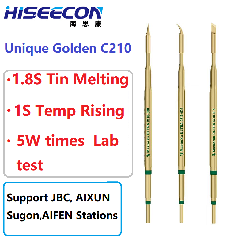C210 Precision Soldering Station - 2 adet altın C210 havya ucu