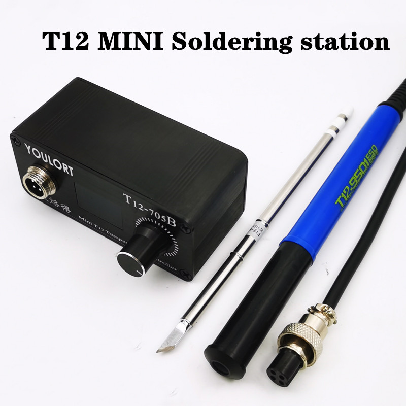 T12 Soldering Station Oled - MINI T12-705B Havya istasyonu OLED Lehim