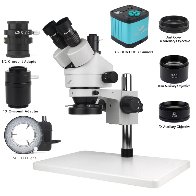 Simul-Focal Industrial Microscope 4K Hdmi - Telefon PCB Lehimleme Onarım Laboratuvarı Endüstriyel