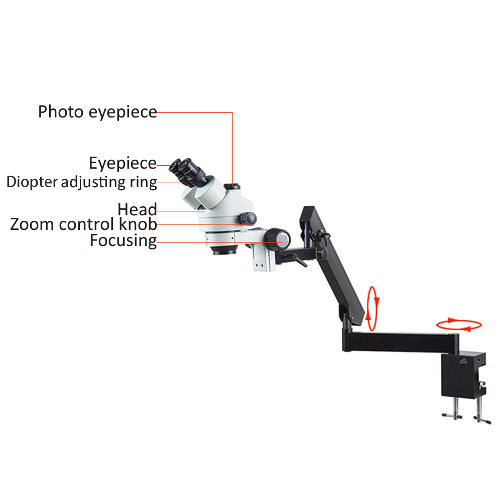 Ayarlanabilir Eklemli Kol Katl - Trinocular Stereo Microscope 7X-45X incelemesi ve fiyatı