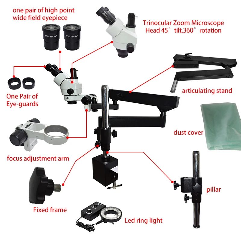 Esnek Hareketli Eklemli Kol Bü - Articulating Arm Boom Stand Microscope incelemesi ve fiyatı