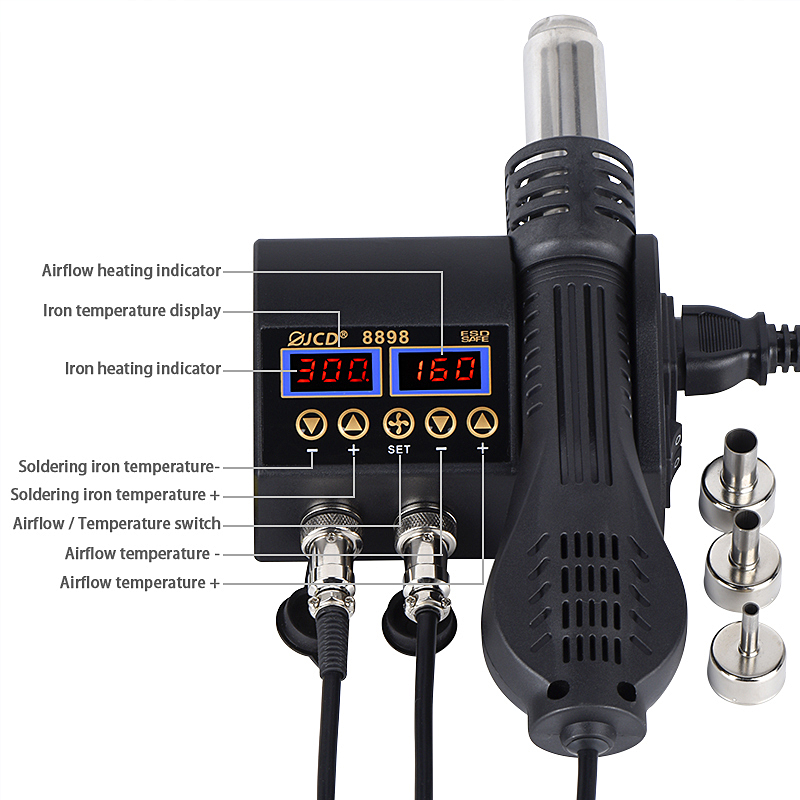 JCD 8898‑16 750W 2'si 1 arada  - 2 In 1 Soldering Rework Station 750W incelemesi ve fiyatı