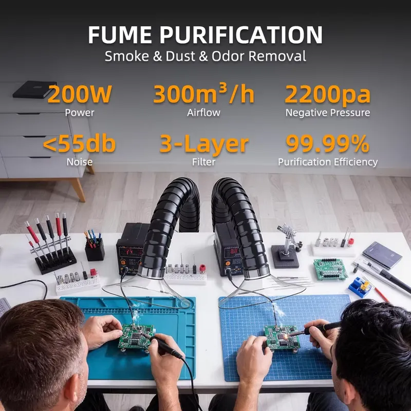 DX1002 Çift Kollu 200W Duman E - Fume Extractor Soldering Dual Arm incelemesi ve fiyatı